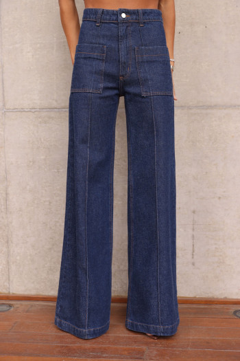 CALÇA BERLIM JEANS BOLSOS - AZUL