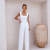 CONJUNTO CATARINA ALFAIATARIA BLAZER E COLETE COM CINTO - BRANCO