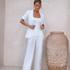 CONJUNTO CATARINA ALFAIATARIA BLAZER E COLETE COM CINTO - BRANCO