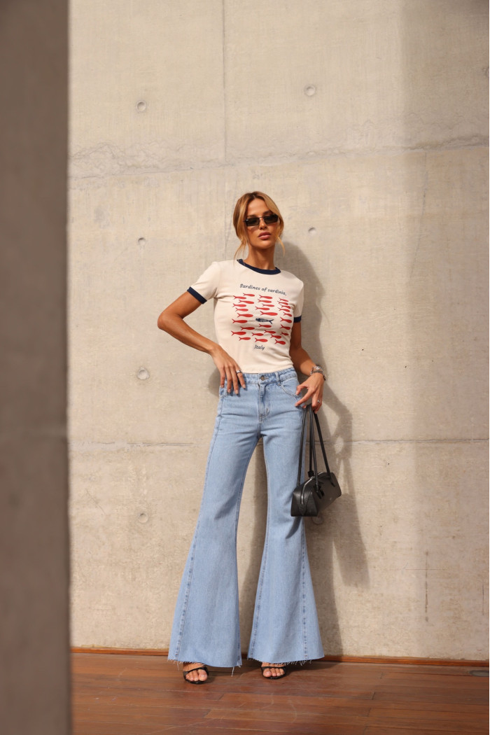 CALÇA BIRMINGHAM JEANS FLARE - AZUL CLARO