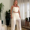CONJUNTO NORONHA RENDA BLUSA E CALÇA - CREME