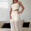 CONJUNTO NORONHA RENDA BLUSA E CALÇA - CREME