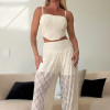 CONJUNTO NORONHA RENDA BLUSA E CALÇA - CREME