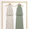 CONJUNTO GARDEN BLUSA E SAIA ESTAMPADA - VERDE SÁLVIA