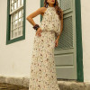 CONJUNTO GARDEN BLUSA E SAIA ESTAMPADA - OFF WHITE