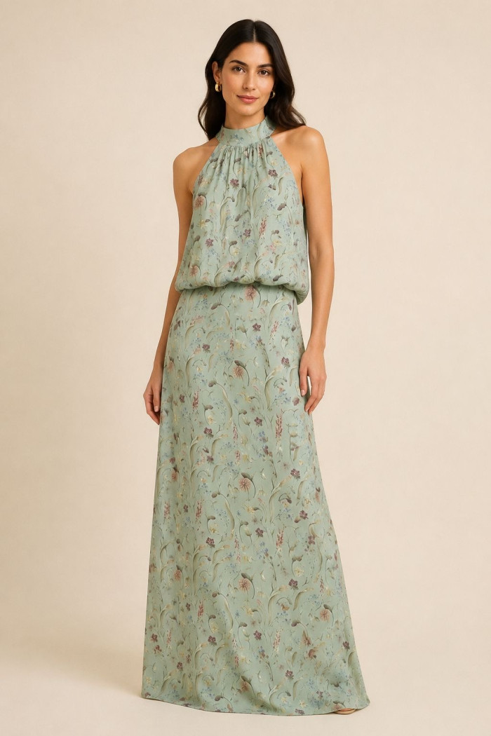 CONJUNTO GARDEN BLUSA E SAIA ESTAMPADA - VERDE SÁLVIA