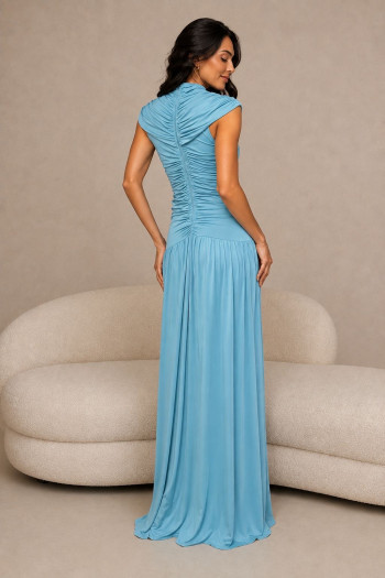 VESTIDO KÁTIA LONGO JERSEY CAPA - AZUL