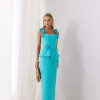 VESTIDO NEW ROMANTICS LONGUETE ALFAIATARIA - TURQUESA