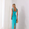 VESTIDO NEW ROMANTICS LONGUETE ALFAIATARIA - TURQUESA