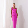 VESTIDO NEW ROMANTICS LONGUETE ALFAIATARIA - FÚCSIA