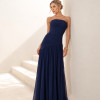 VESTIDO DE FESTA ALICE MICROTULE COM CAPA - AZUL MARINHO