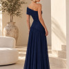 VESTIDO DE FESTA ALICE MICROTULE COM CAPA - AZUL MARINHO