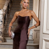 VESTIDO DE FESTA ALESSIA ZIBELINE T.Q.C - MARROM