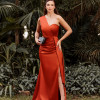 VESTIDO DE FESTA AMÁLIA LONGO UM OMBRO - TERRACOTA