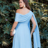 VESTIDO LIVIA UM OMBRO DETALHE FIVELA - AZUL SERENITY