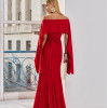 VESTIDO DE FESTE JOANE CREPE ALFAIATARIA COM CAPA - VERMELHO
