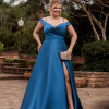 VESTIDO DE FESTA ANGÊLA PLUS ZIBELINE - AZUL PETROLEO