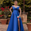 VESTIDO DE FESTA ANGÊLA PLUS ZIBELINE - AZUL ROYAL