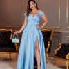 VESTIDO DE FESTA ANGÊLA PLUS ZIBELINE - AZUL SETENITY