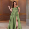 VESTIDO DE FESTA ANGÊLA PLUS ZIBELINE - VERDE OLIVA