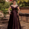 VESTIDO DE FESTA ANGÊLA PLUS ZIBELINE - MARROM