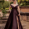 VESTIDO DE FESTA ANGÊLA PLUS ZIBELINE - MARROM