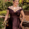 VESTIDO DE FESTA ANGÊLA PLUS ZIBELINE - MARROM
