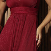 VESTIDO DE FESTA CLÉO LUREX CRISTAL FENDA - MARSALA