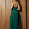 VESTIDO DE FESTA CLÉO LUREX CRISTAL FENDA - VERDE ESMERALDA