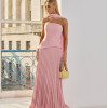  VESTIDO DE FESTA MAITÊ SAIA PLISSADA CHOKER - ROSA