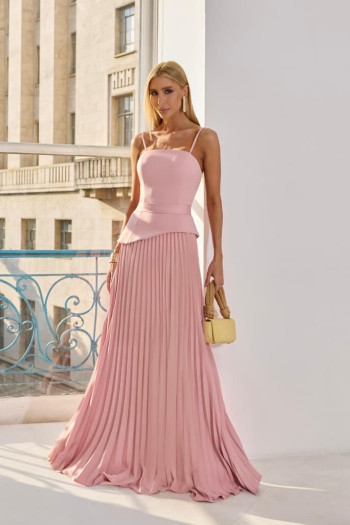  VESTIDO DE FESTA MAITÊ SAIA PLISSADA CHOKER - ROSA