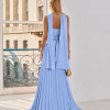 VESTIDO DE FESTA MAITÊ SAIA PLISSADA CHOKER - AZUL SERENITY