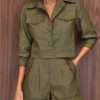 CONJUNTO NÚBIA SHORTS E CASAQUETO - VERDE OLIVA