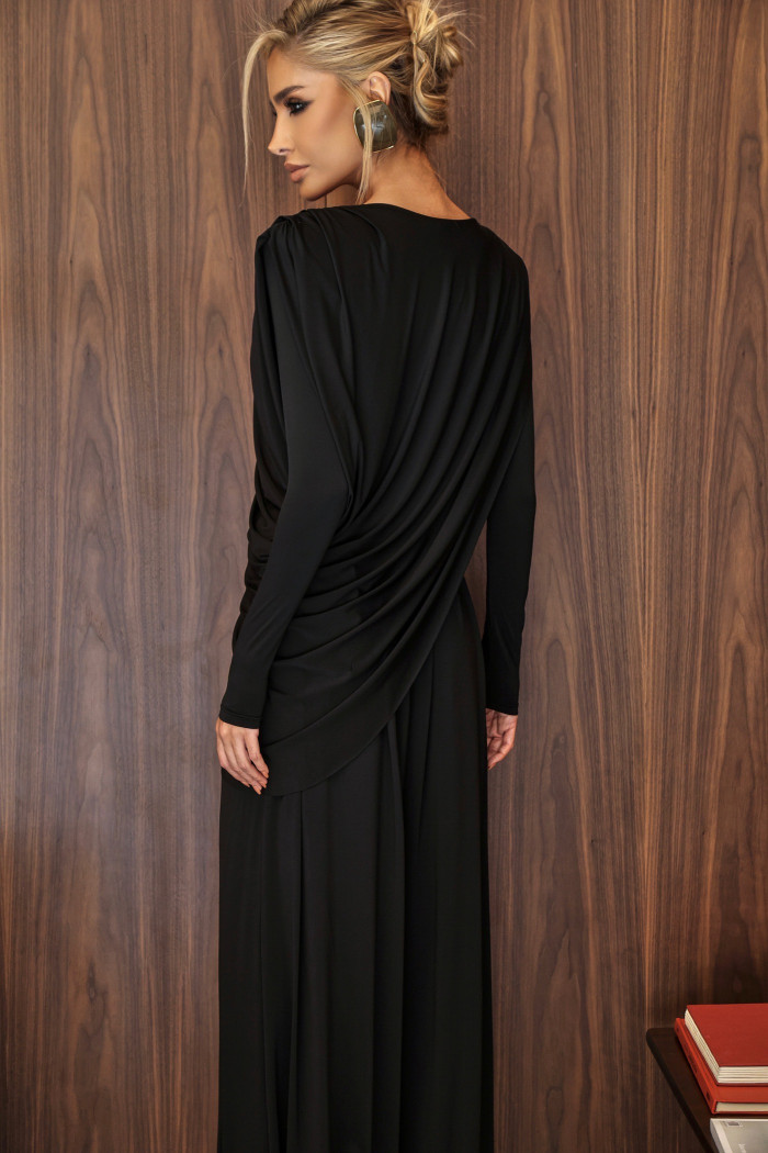 CONJUNTO SUÉCIA CALÇA ALADIM E BLUSA DREPEADA - PRETO