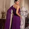 VESTIDO DE FESTA QUEBEC UM OMBRO - ROXO