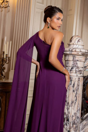 VESTIDO DE FESTA QUEBEC UM OMBRO - ROXO