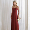 VESTIDO ANTONIETA LONGO CHIFFON CAPA BABADOS - VINHO
