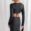 VESTIDO COLÔMBIA BUSTO TORCIDO MANGA LONGA - PRETO
