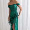VESTIDO CRETA ACETINADO DRAPEADO - VERDE