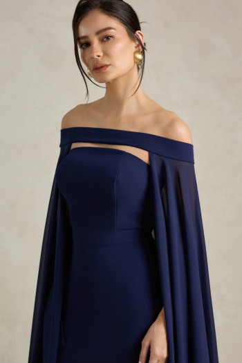 VESTIDO SANTORINI COM CAPA AVULSA - AZUL MARINHO