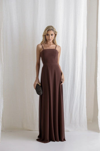 VESTIDO SANTORINI COM CAPA AVULSA - MARROM
