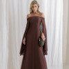 VESTIDO SANTORINI COM CAPA AVULSA - MARROM