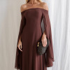 VESTIDO SANTORINI COM CAPA AVULSA - MARROM