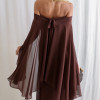 VESTIDO SANTORINI COM CAPA AVULSA - MARROM
