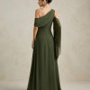 VESTIDO DE FESTA ABU DAHBI OMBRO FIVELA - VERDE OLIVA