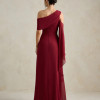 VESTIDO DE FESTA ABU DAHBI OMBRO FIVELA - VINHO