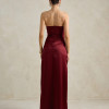 VESTIDO DE FESTA BARCELONA T.Q.C PLISSADO - VINHO