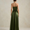 VESTIDO DE FESTA BRENDA T.Q.C LONGO FENDA - VERDE OLIVA