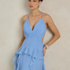 VESTIDO DÉBORA CUT OUT BABADOS - AZUL SERENITY