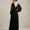 VESTIDO DE FESTA HELOISE RENDA MANGA LONGA - PRETO